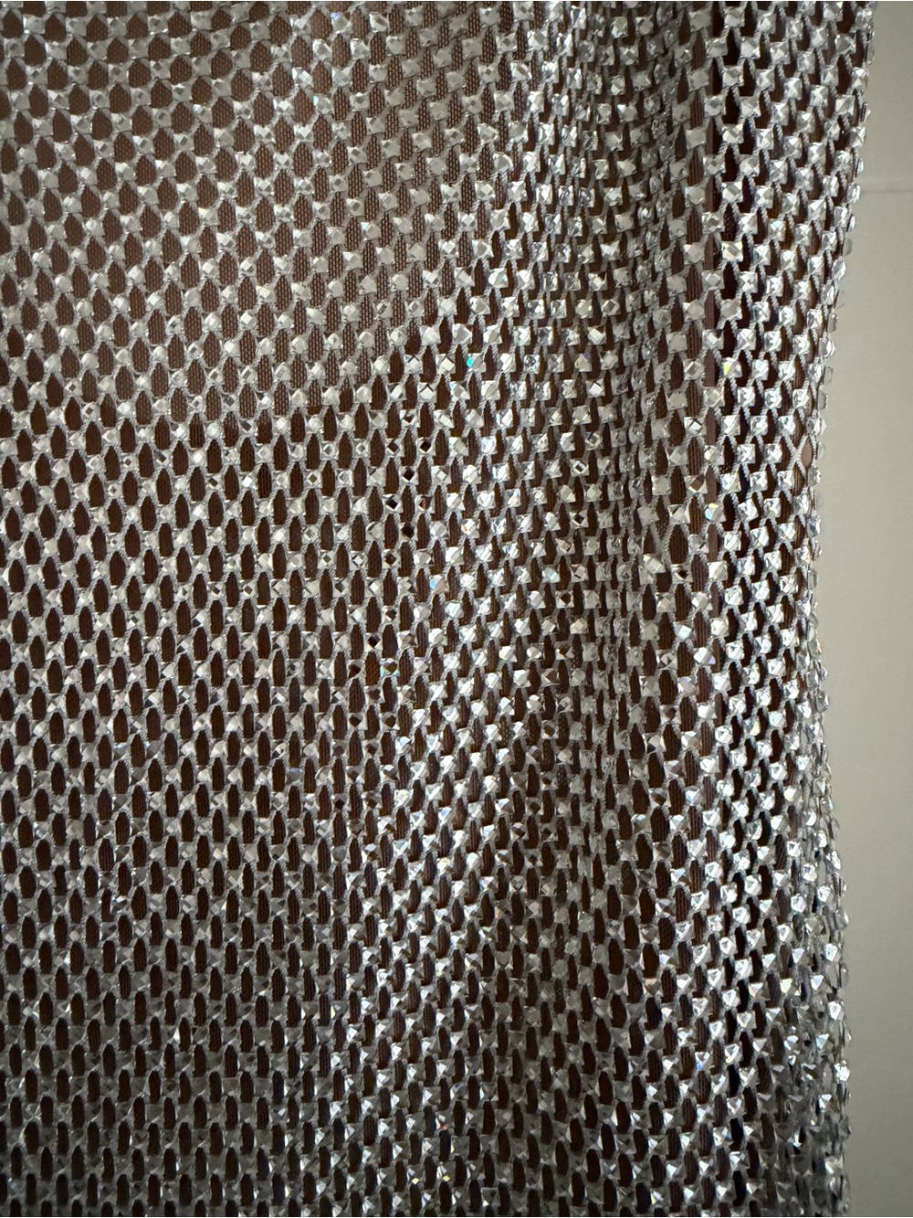 Rhinestone Mesh Maxi Dress in Silver - Women - Picture 6 of 7